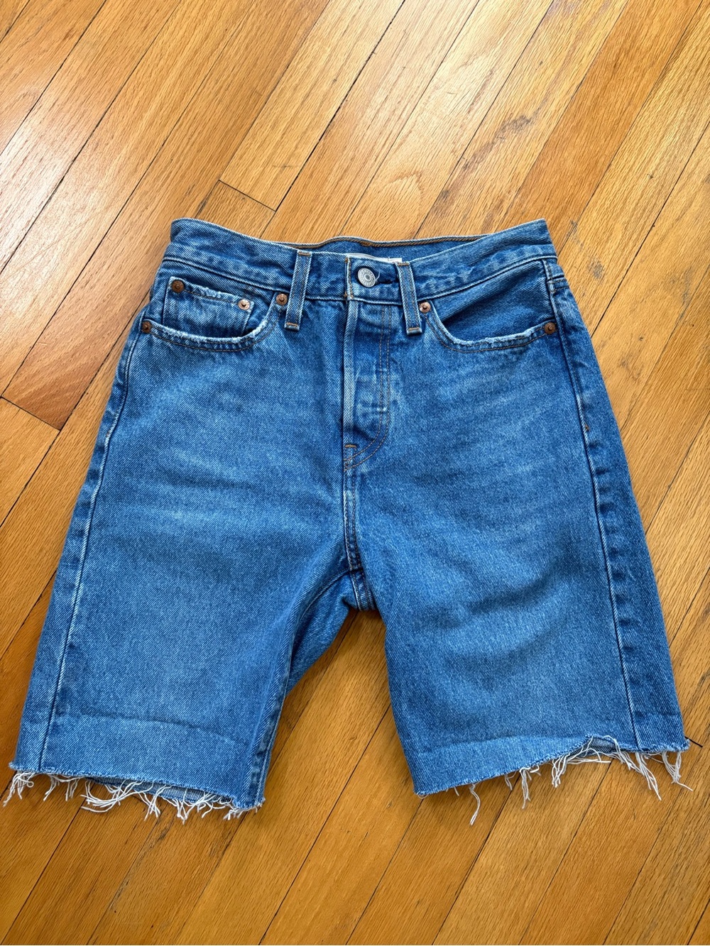 Levi's Blue Cutoff High-Rise Denim Shorts
